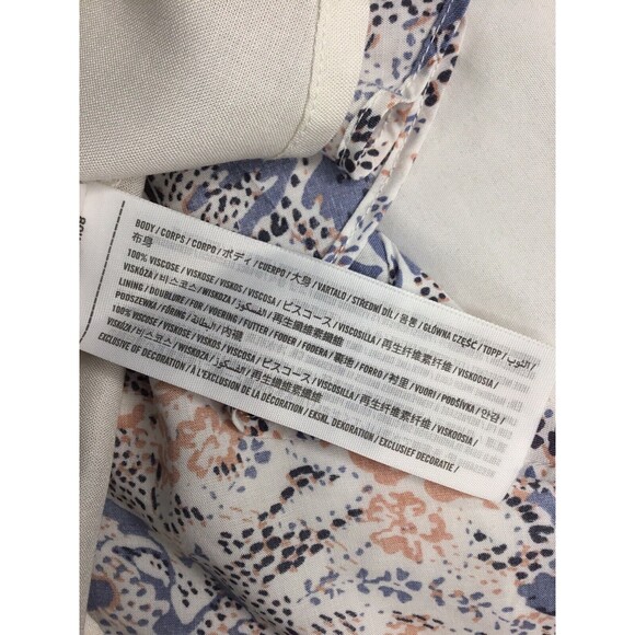 Abercrombie & Fitch Wrap Floral Dress Medium White Blue Rose Summer Boho lined - Picture 6 of 8